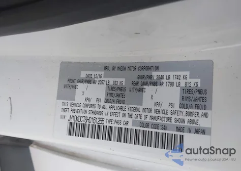 2017 Mazda Cx-3 Touring из США, поврежденный, VIN JM1DKDC78H0161266